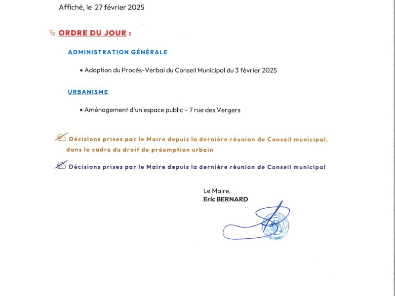 Ordre du jour 06.03.25